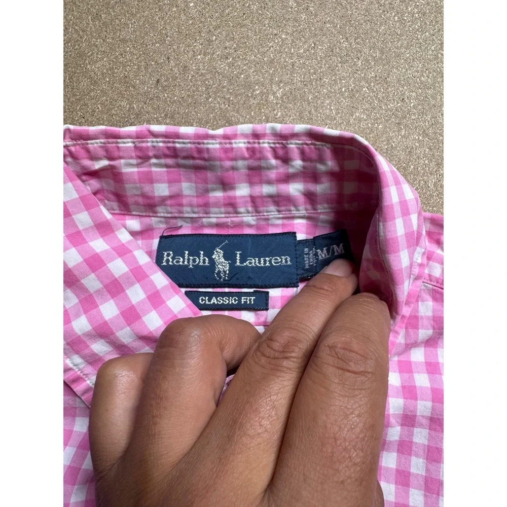 Ralph Lauren Classic Fit Pink Gingham Check Short‎ Sleeve Shirt Kids